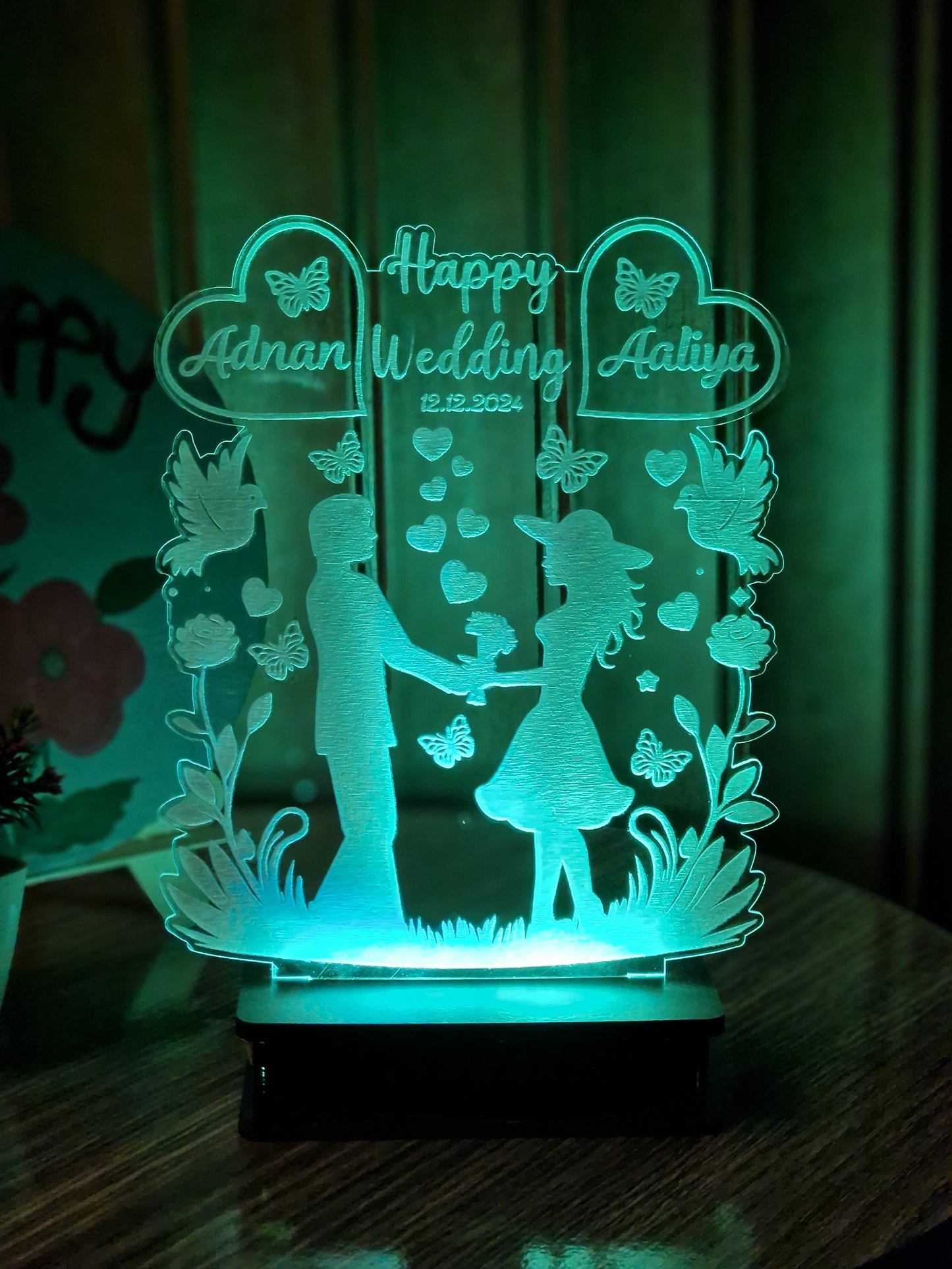 Couple Wedding Customised Illusion Lamp