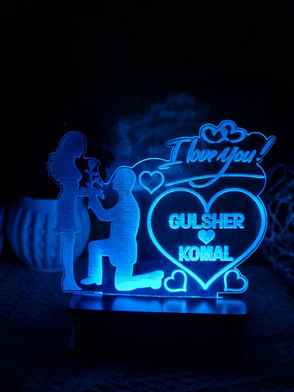 061-VALENTINE COUPLE CUSTOMIZED LAMP